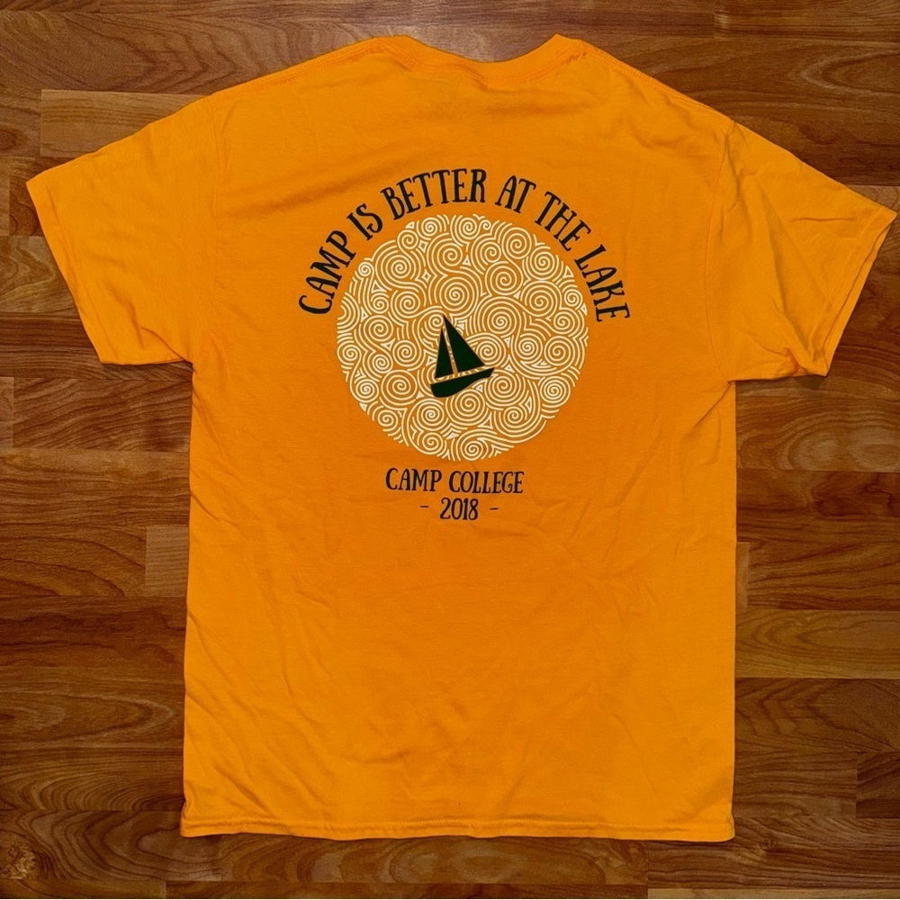 SUNY Oswego T Shirt Camp College “CAMP IS BETTER AT THE LAKE” Yellow Tee Men’s M - Picture 5 of 10